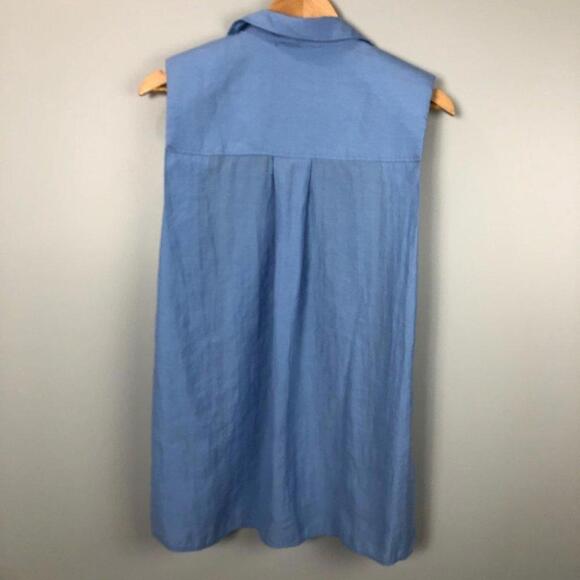 COPY - Zara Flowy  Shoulder Pad Shirt - Sky Blue - XS - Picture 5 of 7